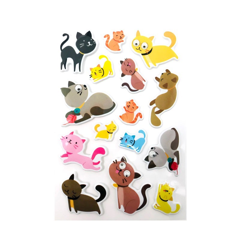 PEGATINAS 3D GATITOS
