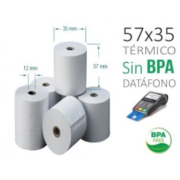 OQONOS ROLLO DE PAPEL TERMICO 57x35x12MM 10 UNIDAD