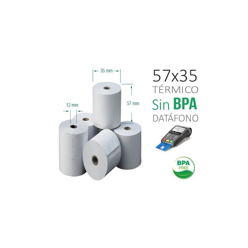 OQONOS ROLLO DE PAPEL TERMICO 57x35x12MM 10 UNIDAD