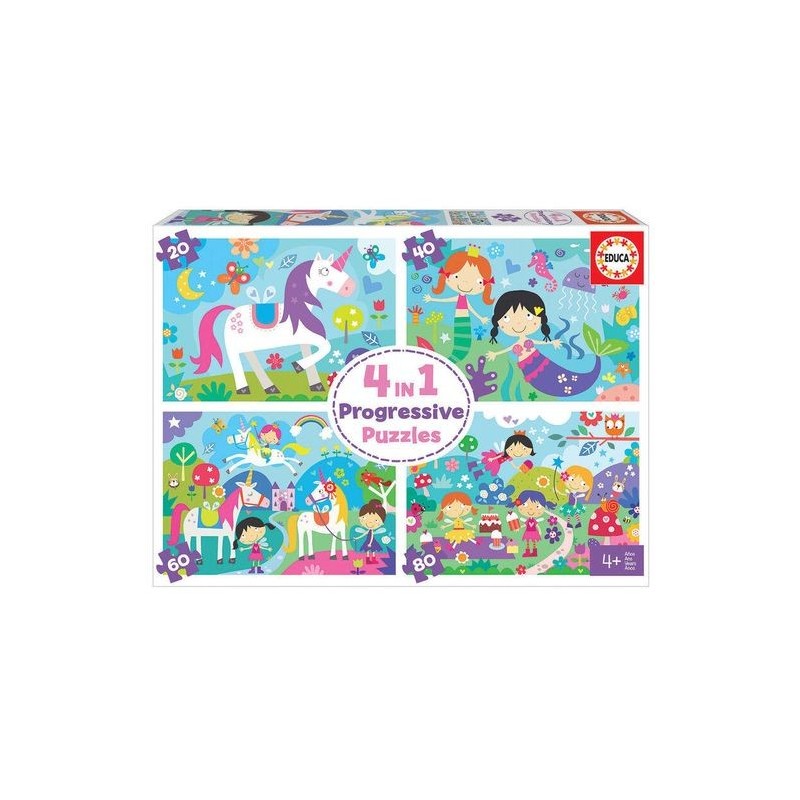 PUZZLE EDUCA 4 IN 1 PUZZLES MUNDO DE FANTASIA 20