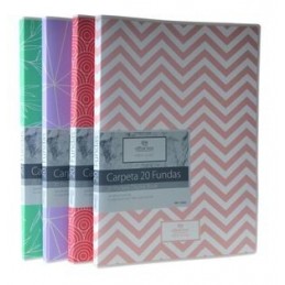CARPETA DE 20 FUNDAS A4 SURTIDO NORTH GLACE