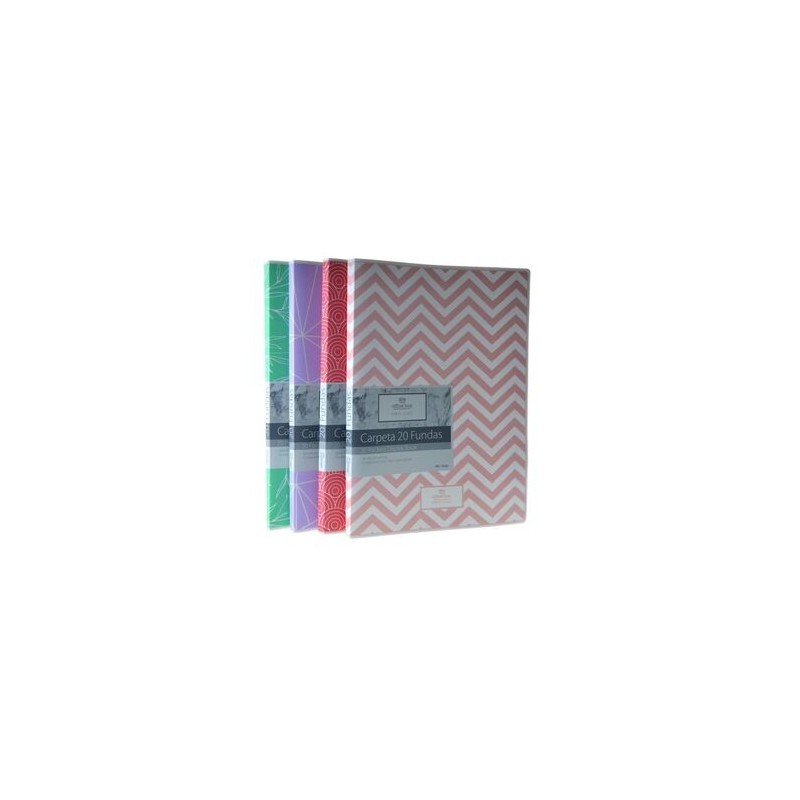 CARPETA DE 20 FUNDAS A4 SURTIDO NORTH GLACE