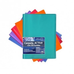 CARPETA DE 30 FUNDAS A4 SURTIDO SUPRA
