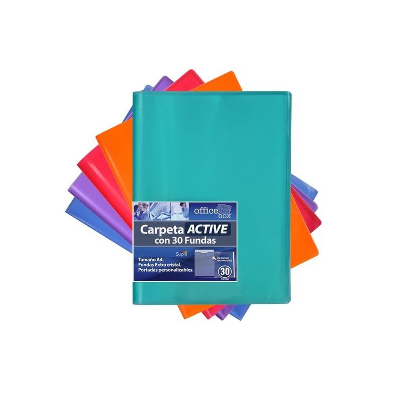 CARPETA DE 30 FUNDAS A4 SURTIDO SUPRA