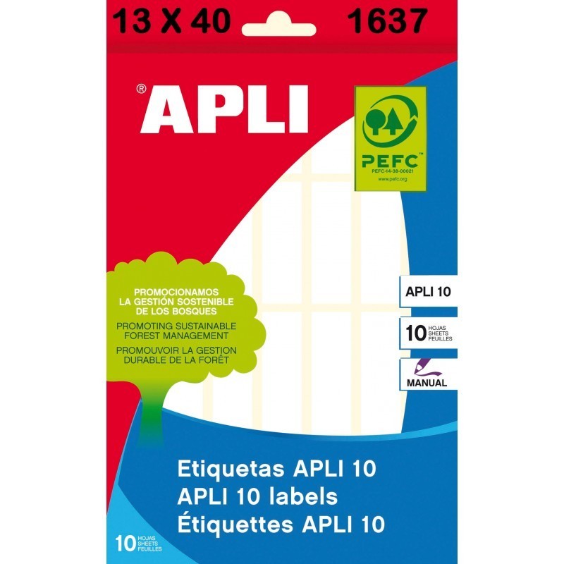 ETIQUETA APLI-10 SOBRE 13x40 E/280UDS
