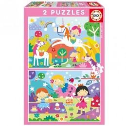 PUZZLE 2x48 PIEZAS MUNDO DE FANTASIA