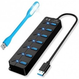 LADRON HUB USB 3.0 CON BOTONES DE ENCENDIDO
