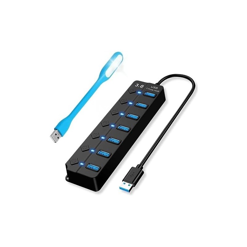 LADRON HUB USB 3.0 CON BOTONES DE ENCENDIDO
