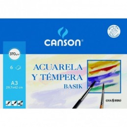 MINIPACK A3 CANSON 6H 370GR ACUARELA BASIK