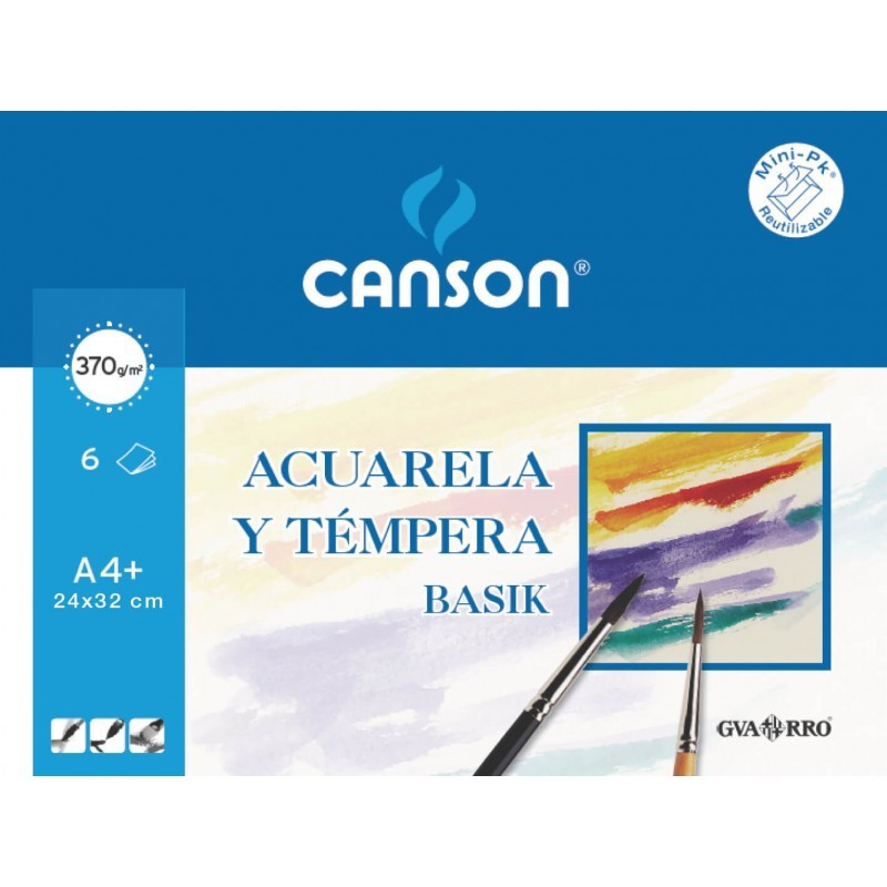 PAPEL ACUARELA BASIK CANSON 6H 370GR