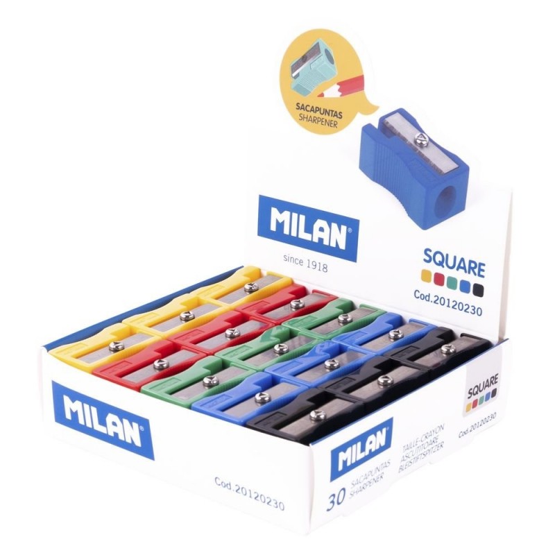 SACAPUNTAS DE PLASTICO CUADRADOS MILAN