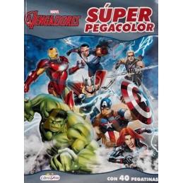 LIBROS SUPER PEGACOLOR LOS VENGADORES 21x28CM 40PG