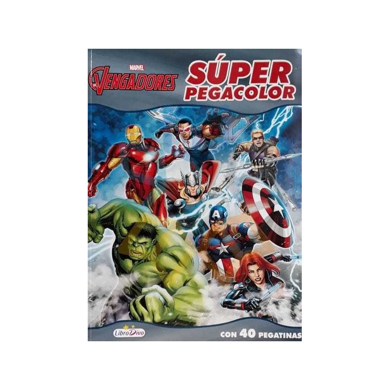 LIBROS SUPER PEGACOLOR LOS VENGADORES 21x28CM 40PG