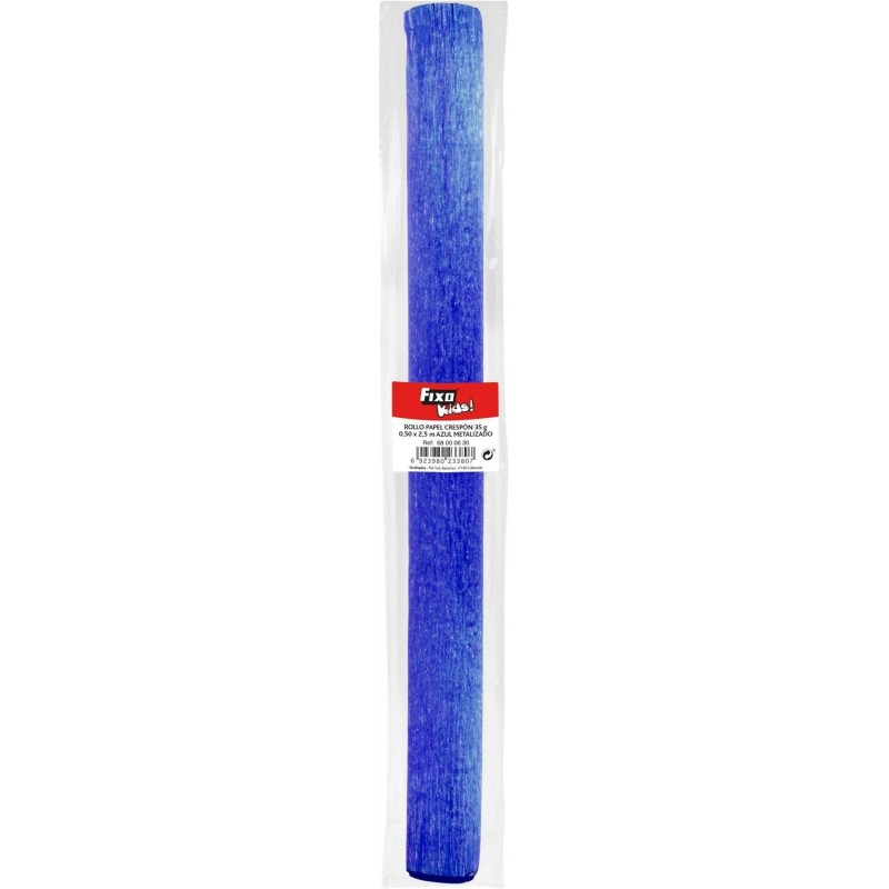PAPEL CRESPON AZUL METALIZADO 0.50x2.5M (CREPE)