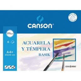 PAPEL ACUARELA BASIK CANSON 6H 370GR
