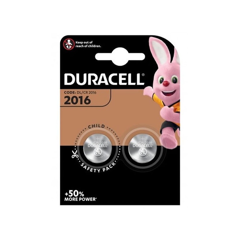 PACK DE 2 PILAS DURACELL 2016/3V