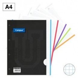 RECAMBIO ESC A4 100H 90G 5MM 5 COLORES CAMPUS