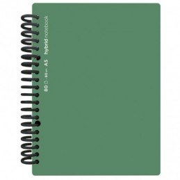 CUADERNO HYBRID A5 80H T PP CUADROS VERDE