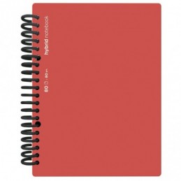CUADERNO HYBRID A4 80H T POLIP LISO ROJO