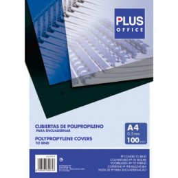 CUBIERTA PLUS PP A4 0.5MM TRANSPARENTE 100 UDS