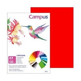 CARTULINA A4 P100 ROJA 180GR/M2