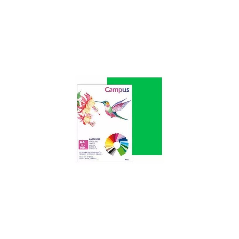 CARTULINA A4 P100 VERDE CLARO 180GR/M2