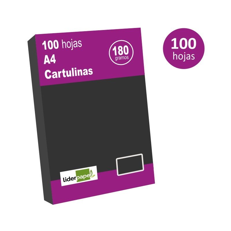 CARTULINA A4 P100 NEGRA 180GR/M2