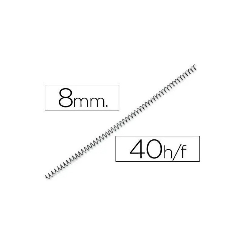 ESPIRAL METALICA 5.1 8MM NEGRO C/100 (40 HOJAS)