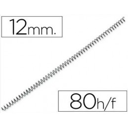 ESPIRAL METALICA 5.1 12MM NEGRO C/100 (80 HOJAS)