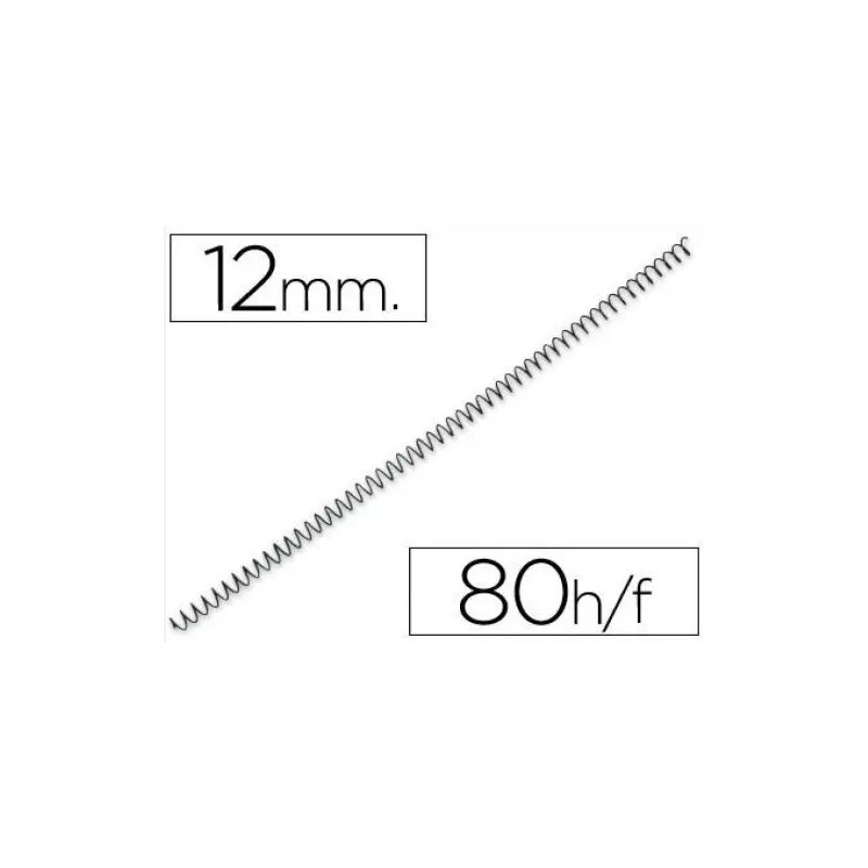 ESPIRAL METALICA 5.1 12MM NEGRO C/100 (80 HOJAS)