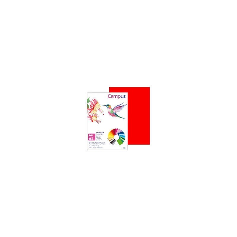 CARTULINA A4 P100 ROJA 180GR/M2