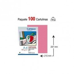 CARTULINA A4 P100 ROSA 180GR/M2