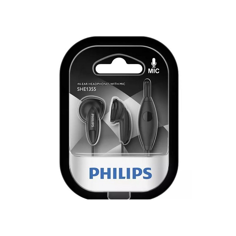 AURICULAR PHILIPS SHE1355 BLACK (BOTON) MICROFONO