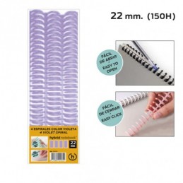 PACK 4 ESPIRALES HYBRID A4 22MM LILA