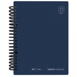 CUADERNO HYBRID A4 80H T CARTON CUADRO AZUL OSCURO