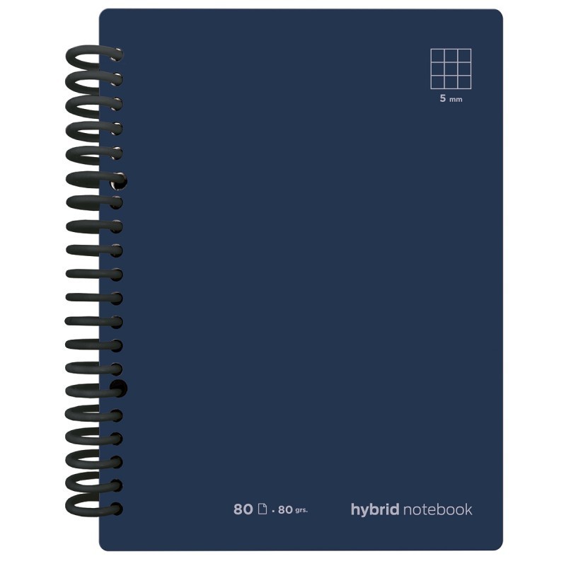 CUADERNO HYBRID A4 80H T CARTON CUADRO AZUL OSCURO