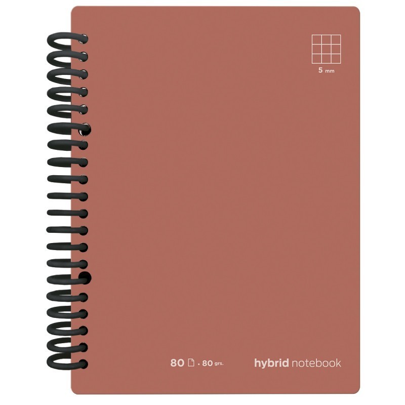 CUADERNO HYBRID A4 80H T CARTON CUADRO TERRACOTA