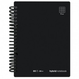 CUADERNO HYBRID A4 80H T CARTON CUADRO NEGRO