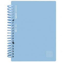 CUADERNO HYBRID A4 80H T POLIP CUADRO AZUL PASTEL