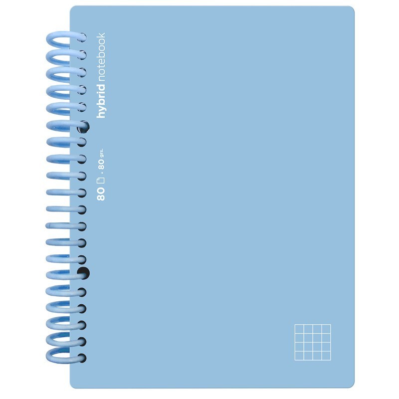 CUADERNO HYBRID A4 80H T POLIP CUADRO AZUL PASTEL