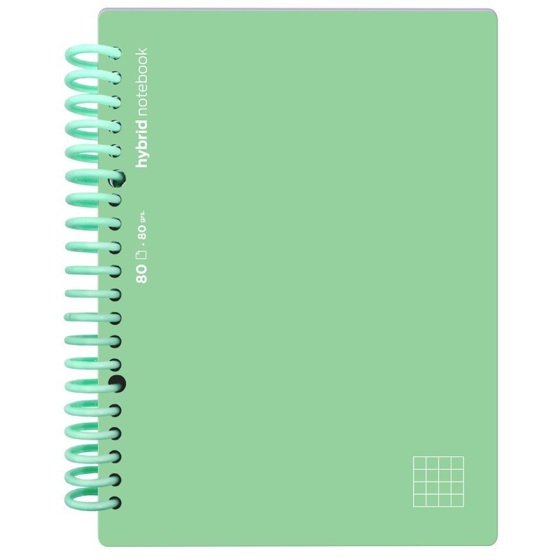 CUADERNO HYBRID A4 80H T POLIP CUADRO VERDE PASTEL