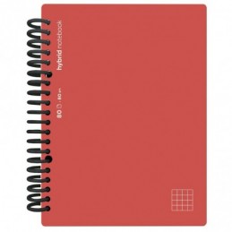 CUADERNO HYBRID A4 80H T POLIP CUADRO ROJO
