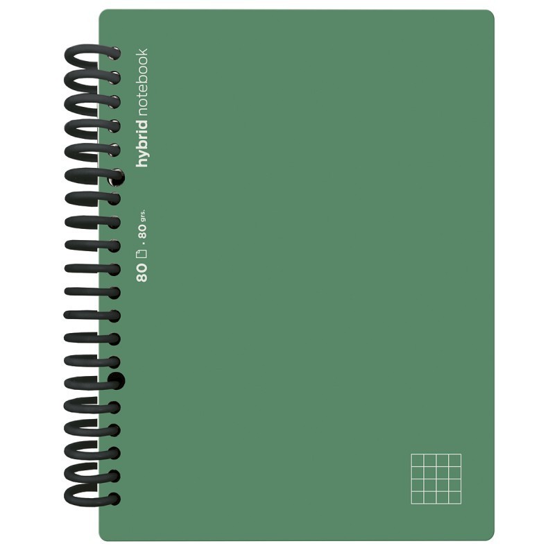 CUADERNO HYBRID A4 80H T POLIP CUADRO VERDE