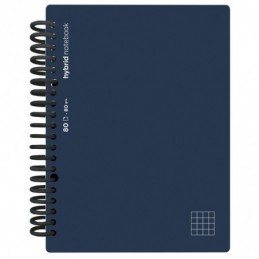 CUADERNO HYBRID A4 80H T POLIP CUADRO AZUL OSCURO