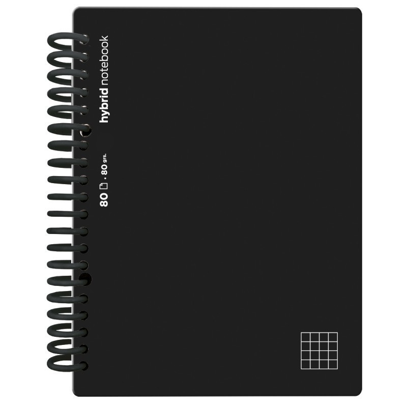 CUADERNO HYBRID A4 80H T POLIP CUADRO NEGRO