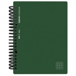 CUADERNO HYBRID A4 80H T POLIP CUADRO VERDE OSCURO