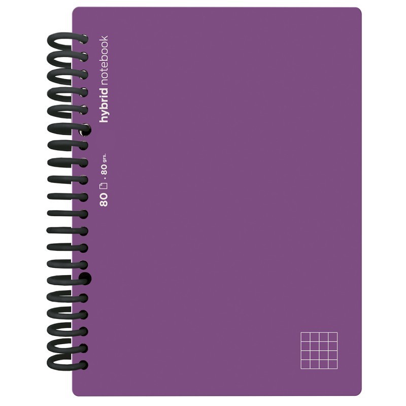 CUADERNO HYBRID A4 80H T POLIP CUADRO MORADO