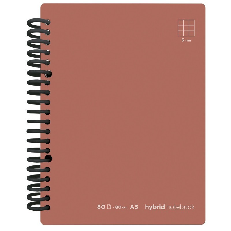 CUADERNO HYBRID A5 80H T CARTONCILLO CUADROS TERRA