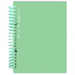 CUADERNO HYBRID A5 80H T PP CUADROS VERDE PASTEL