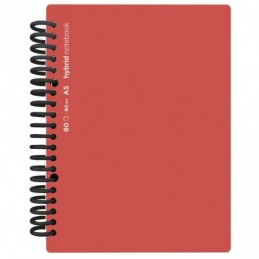 CUADERNO HYBRID A5 80H T PP CUADROS ROJO